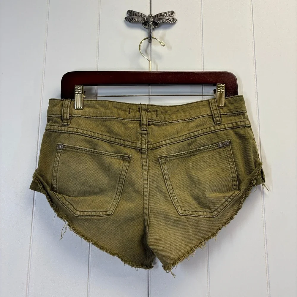 Free People Women Festival Indie Sleaze Cut Off Denim Size 25 Distressed Boho - Picture 2 of 11